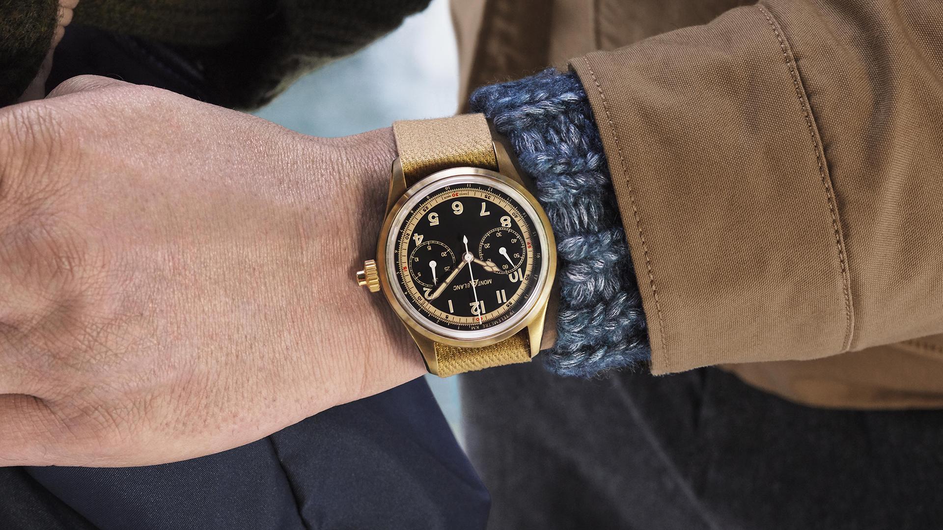 Montblanc 1858 Monopusher Chronograph in steel and bronze Montblanc 1858 Monopusher Chronograph in steel and bronze