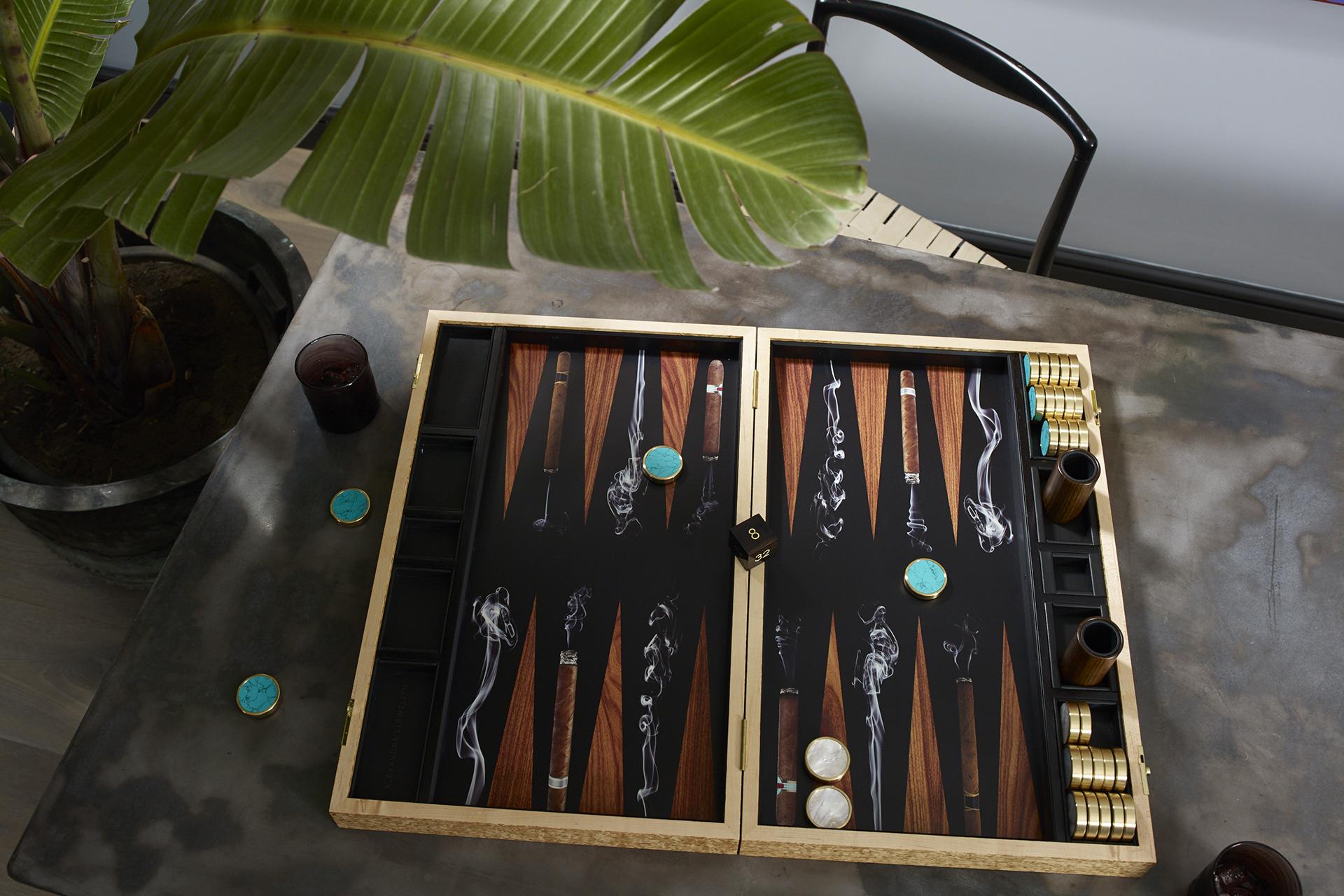Alexandra Llewellyn Cigar Backgammon Set Alexandra Llewellyn Cigar Backgammon Set