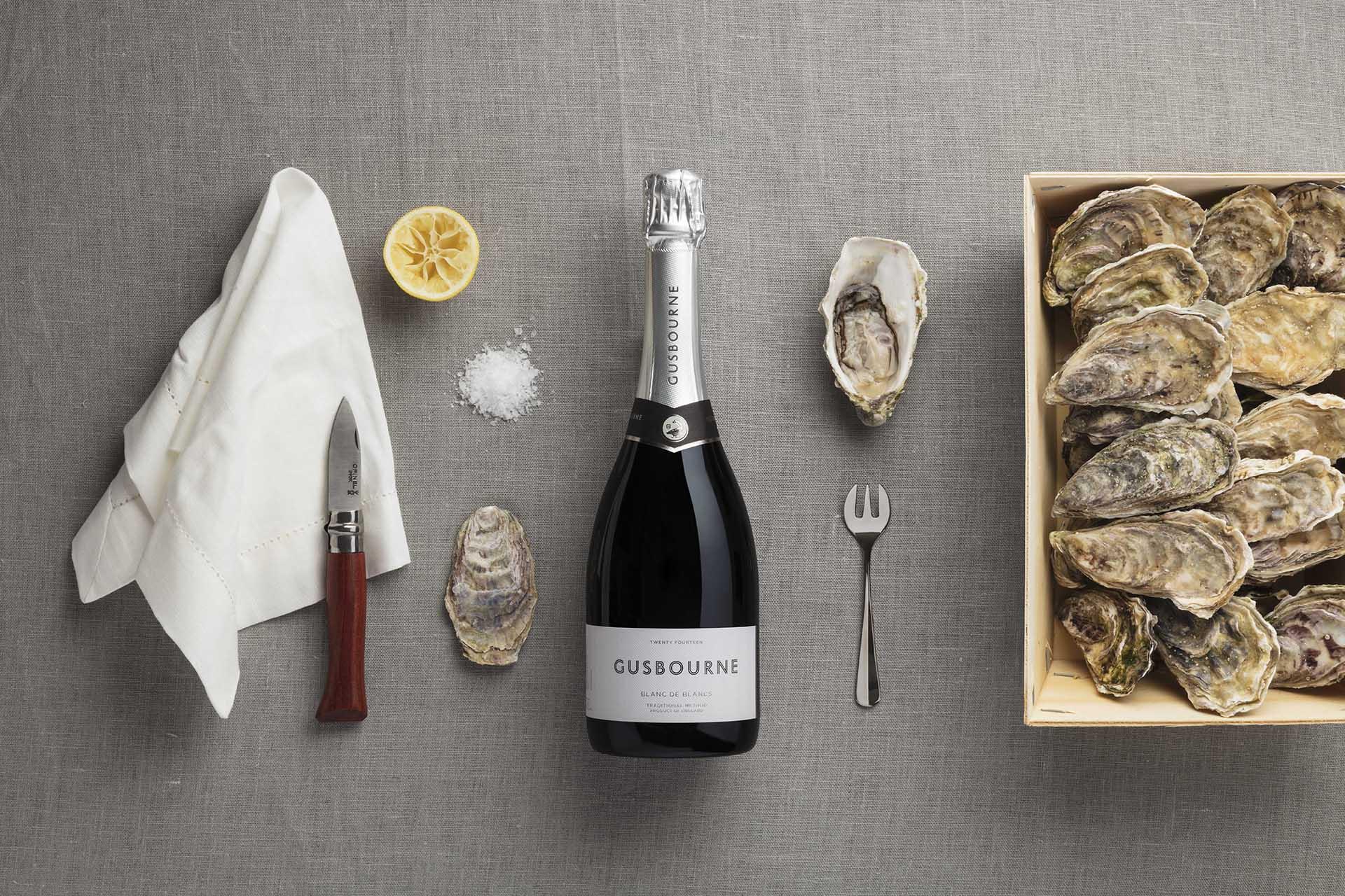 Gusbourne Blanc de blancs and oyster kit Gusbourne Blanc de blancs and oyster kit