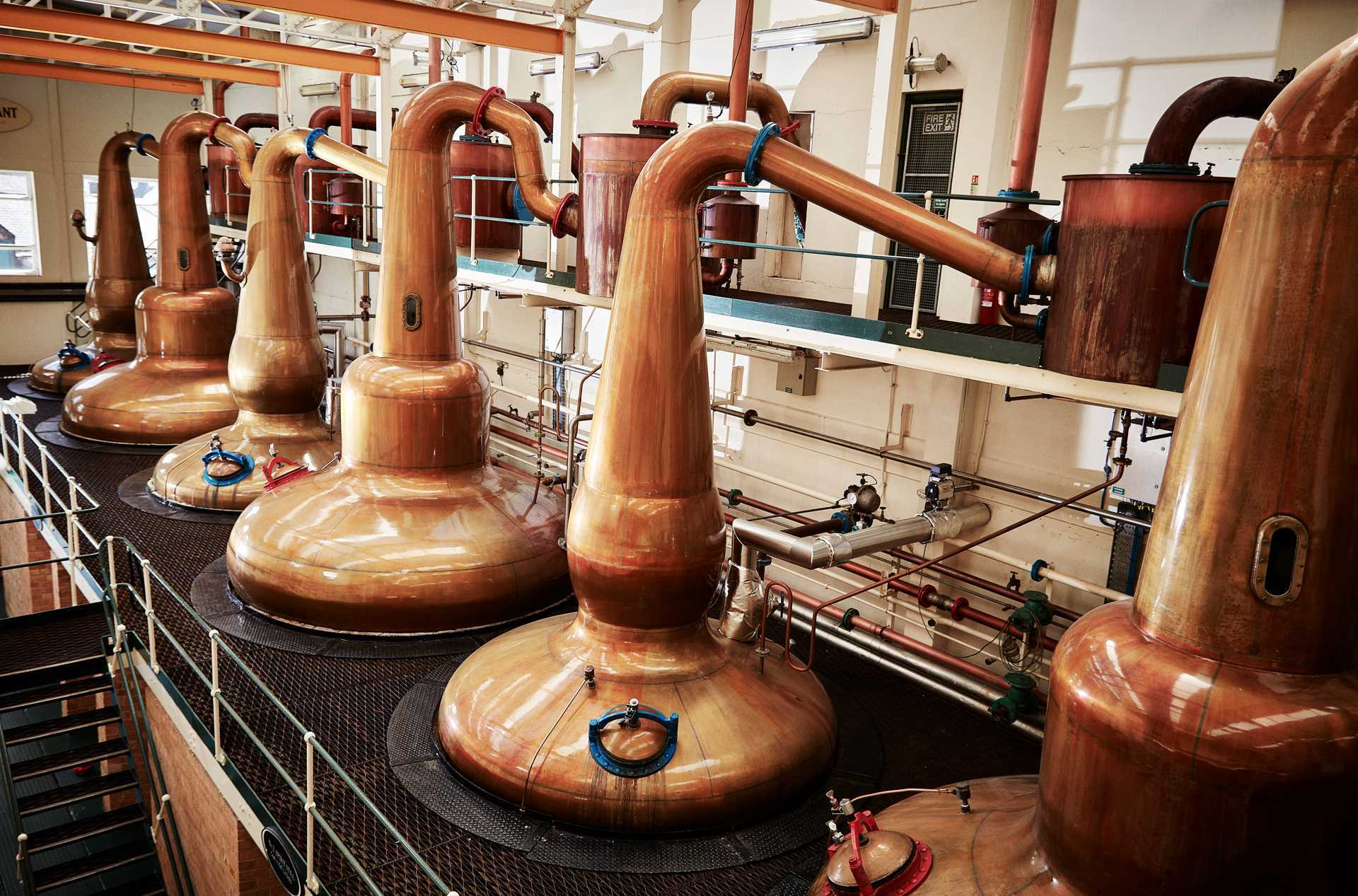 The Glen Grant distillery copper stills The Glen Grant distillery copper stills