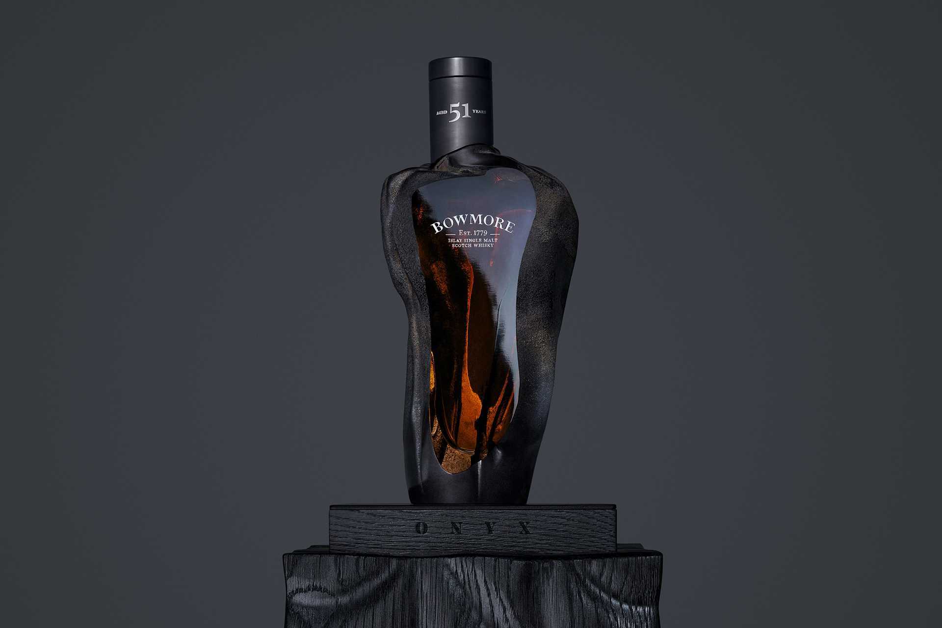 Bowmore - 51-Year-Old Bowmore Onyx in hand carved, bespoke black glass vessel