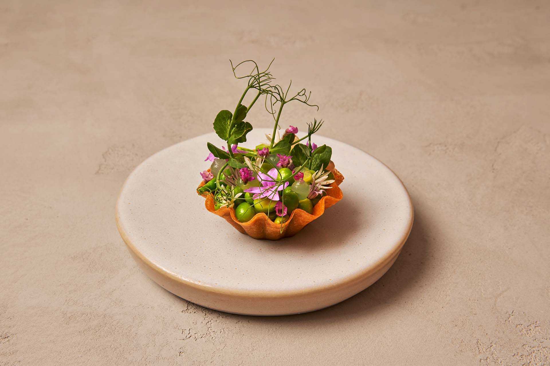 Pea tartlet with fragrant herbs Pea tartlet with fragrant herbs