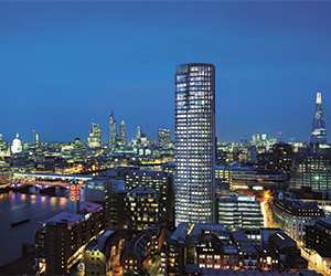 Riverside view of the South Bank, taking in the South Bank Tower