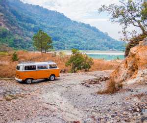 Campervan on a road trip