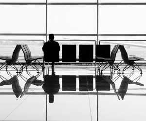 Man sitting at the airport