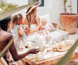 Family enjoying drinks in Ibiza