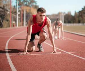 Man at a running track