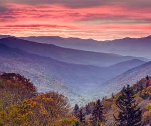 Dawn in the Smoky Mountains National Park, Tennessee, USA.
