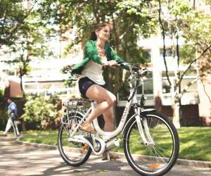 Woman on an e-bike