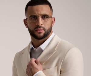 Model wearing Boss eyewear
