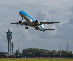 A plane taking off