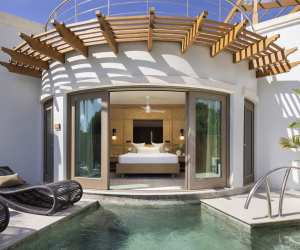 Sandals’ Rondoval Butler Sky Villa features a private plunge pool, lush surroundings, and 24-hour VIP butler service.