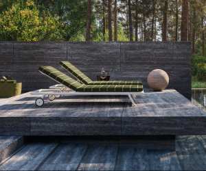 Patio power: Sofas with confident curves, textural rugs and landscaped tables bring softness to your garden scheme.