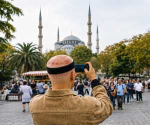 Man visiting Istanbul during a trip for a hair transplant in Turkey