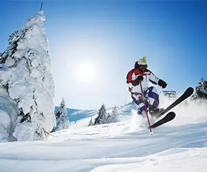 Skier jumping
