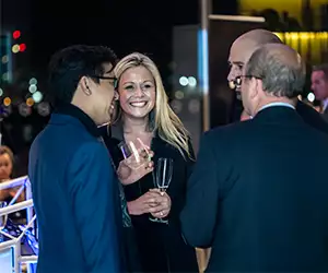 Group of people attending Square Mile's Royal Wharf event