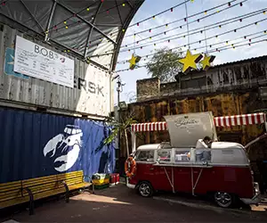Camper van street food stall at London Union