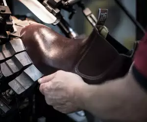 RM Williams chelsea boot being handmade