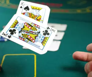 Playing cards at a casino