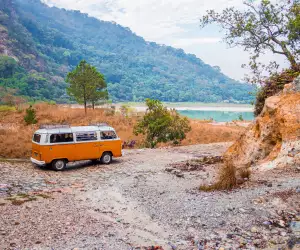 Campervan on a road trip