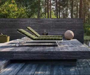 Patio power: Sofas with confident curves, textural rugs and landscaped tables bring softness to your garden scheme.