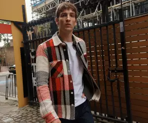 Model wearing Camden Town Brewery and Wax London overshirt